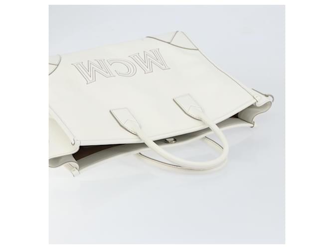 Borsa MCM in pelle bianca e oro Auth mr1564 Bianco D'oro - vista 6