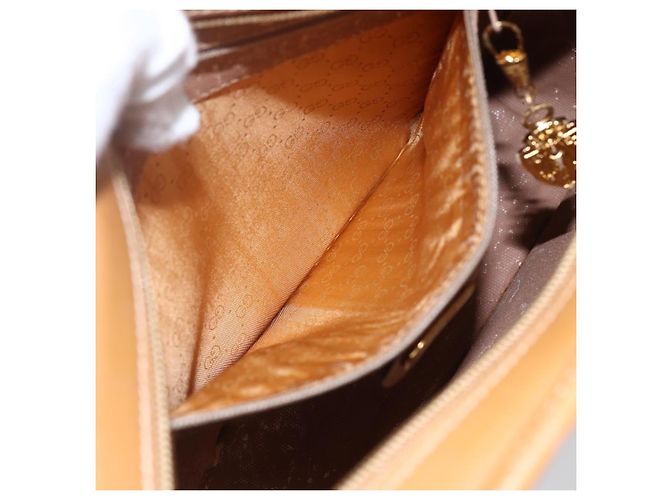 Gucci Borsa a Spalla Micro GG Supreme PVC Beige Oro 001 256 1308 Auth BA7785 D'oro - vista 11