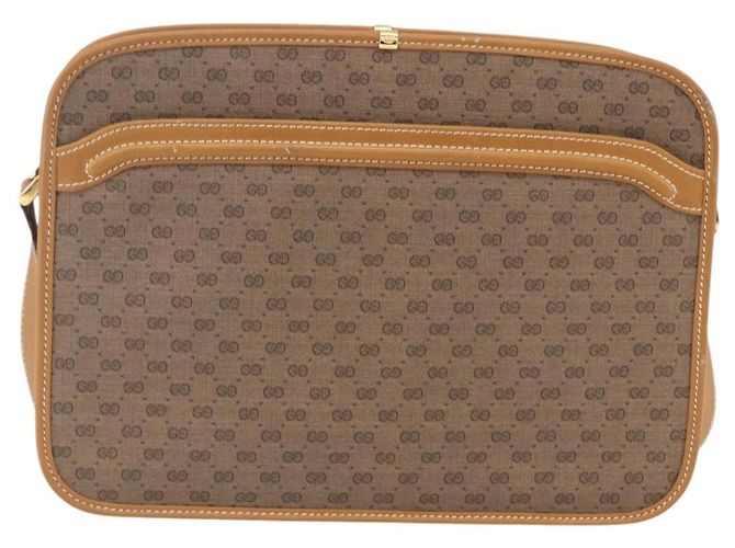 Gucci Borsa a Spalla Micro GG Supreme PVC Beige Oro 001 256 1308 Auth BA7785 D'oro - vista 13
