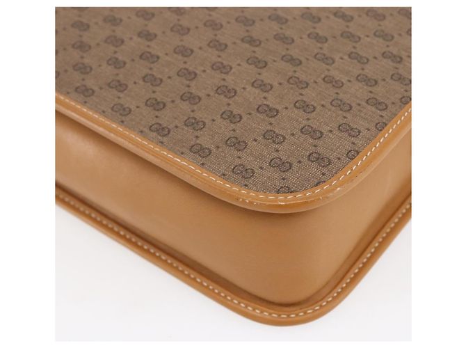 Gucci Borsa a Spalla Micro GG Supreme PVC Beige Oro 001 256 1308 Auth BA7785 D'oro - vista 16