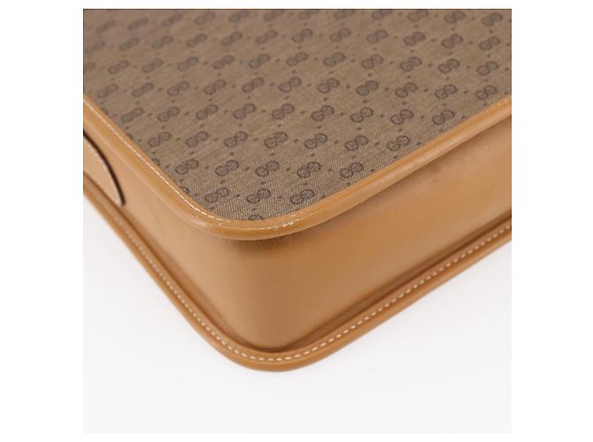 Gucci Borsa a Spalla Micro GG Supreme PVC Beige Oro 001 256 1308 Auth BA7785 D'oro - vista 17