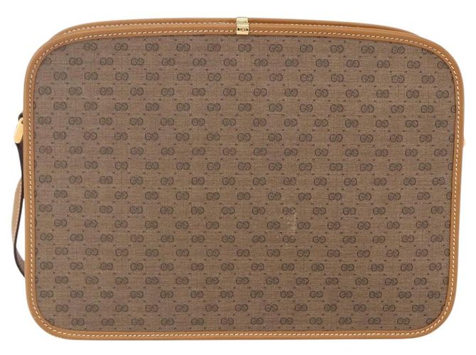 Gucci Borsa a Spalla Micro GG Supreme PVC Beige Oro 001 256 1308 Auth BA7785 D'oro - vista 2