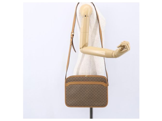 Gucci Borsa a Spalla Micro GG Supreme PVC Beige Oro 001 256 1308 Auth BA7785 D'oro - vista 23