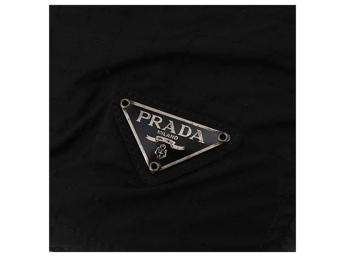 PRADA Bolsa de mão em nylon preto prata Auth ka079 - vista 18
