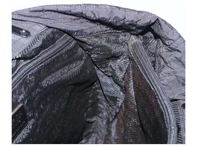 PRADA Bolsa de mão em nylon preto prata Auth ka079 - vista 20