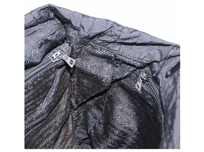 PRADA Bolsa de mão em nylon preto prata Auth ka079 - vista 21