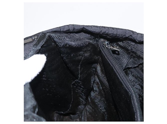 PRADA Bolsa de mão em nylon preto prata Auth ka079 - vista 22