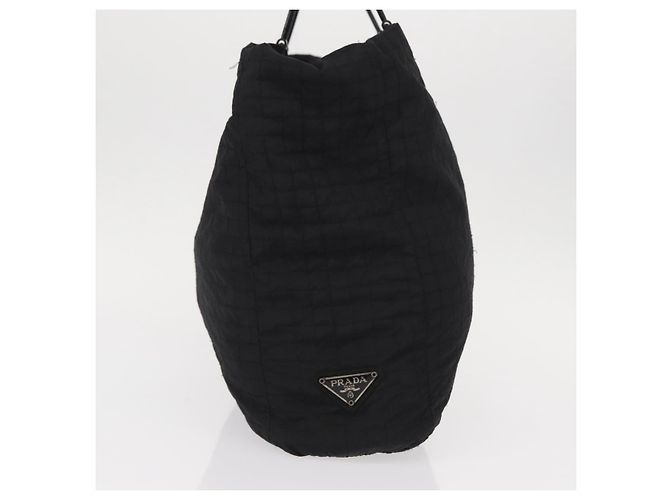 PRADA Bolsa de mão em nylon preto prata Auth ka079 - vista 4