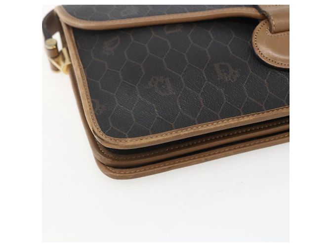 Borsa a spalla in tela a nido d'ape PVC nera e dorata Christian Dior Auth 155933 - vista 11