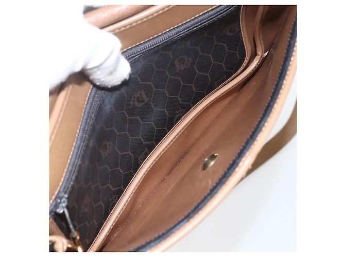 Borsa a spalla in tela a nido d'ape PVC nera e dorata Christian Dior Auth 155933 - vista 15