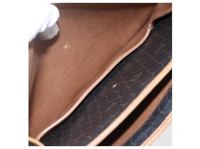 Borsa a spalla in tela a nido d'ape PVC nera e dorata Christian Dior Auth 155933 - vista 18