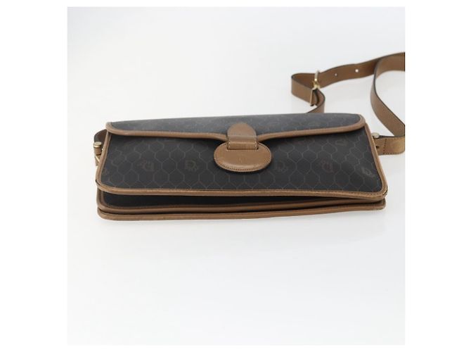 Borsa a spalla in tela a nido d'ape PVC nera e dorata Christian Dior Auth 155933 - vista 9