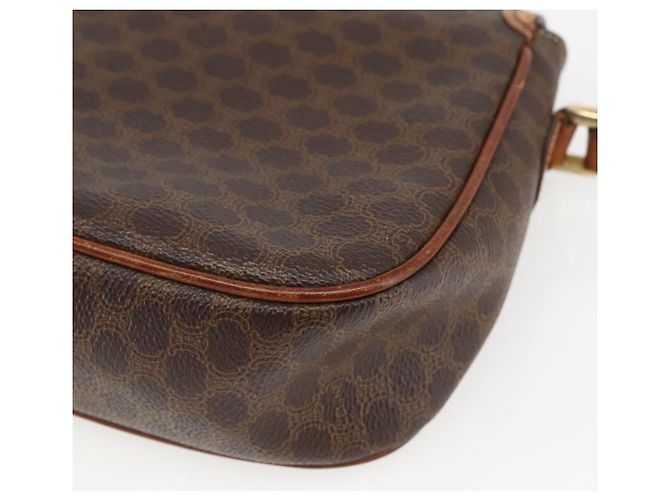 Céline Borsa a Spalla in Tela Macadam CELINE in Pelle PVC Marrone Oro Auth 157769 D'oro - vista 12