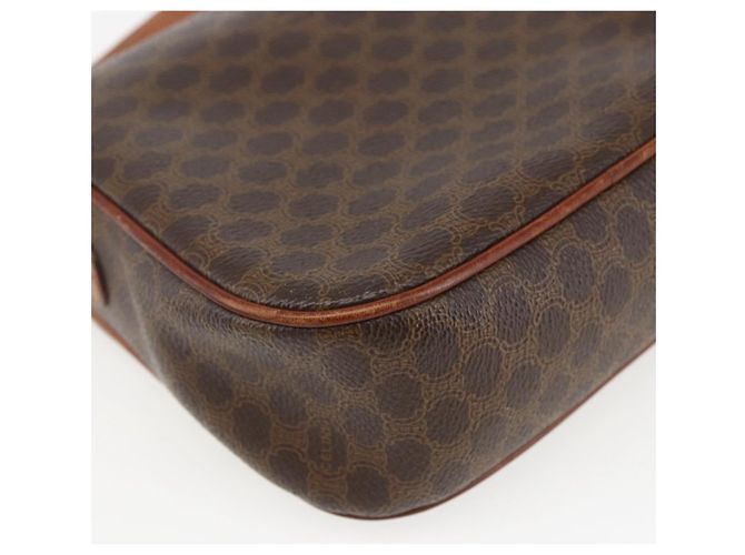 Céline Borsa a Spalla in Tela Macadam CELINE in Pelle PVC Marrone Oro Auth 157769 D'oro - vista 13