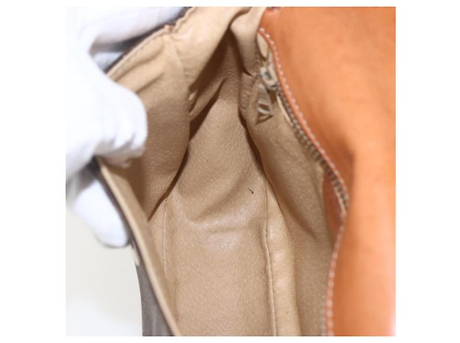 Céline Borsa a Spalla in Tela Macadam CELINE in Pelle PVC Marrone Oro Auth 157769 D'oro - vista 19