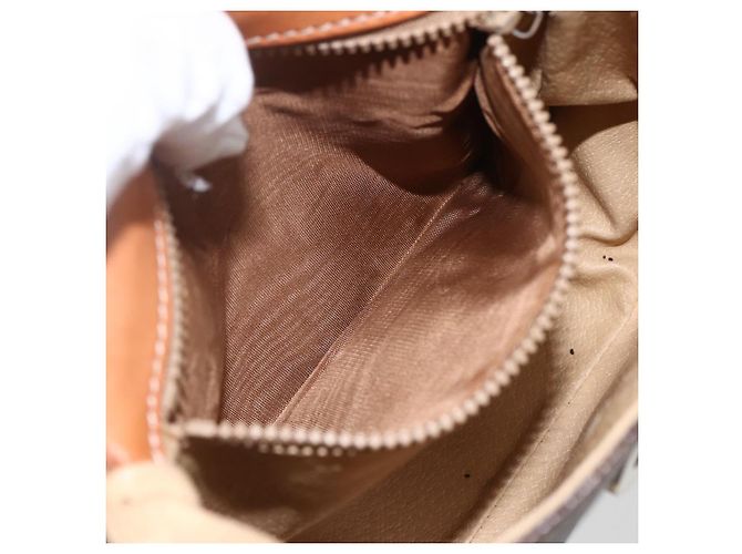 Céline Borsa a Spalla in Tela Macadam CELINE in Pelle PVC Marrone Oro Auth 157769 D'oro - vista 20