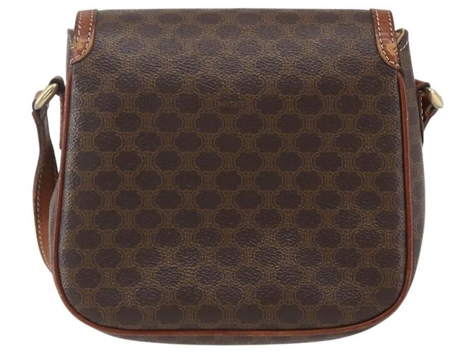 Céline Borsa a Spalla in Tela Macadam CELINE in Pelle PVC Marrone Oro Auth 157769 D'oro - vista 3
