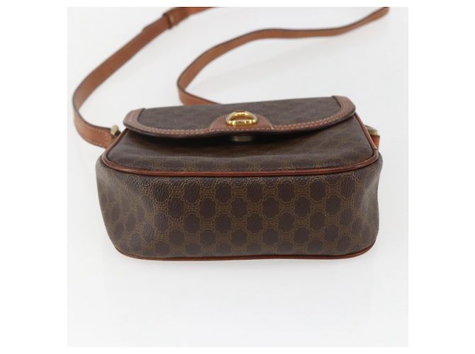 Céline Borsa a Spalla in Tela Macadam CELINE in Pelle PVC Marrone Oro Auth 157769 D'oro - vista 9