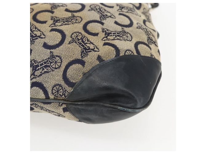 Céline Borsa a Spalla Celine C Sulky Blu Navy Oro Auth 157624 D'oro - vista 10