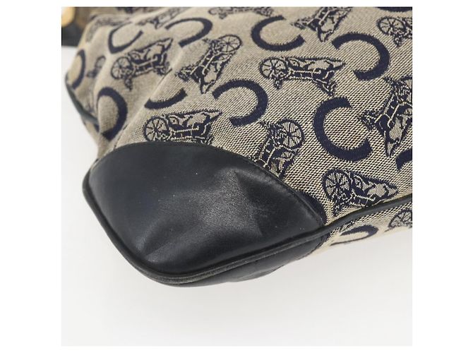 Céline Borsa a Spalla Celine C Sulky Blu Navy Oro Auth 157624 D'oro - vista 11