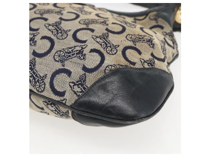 Céline Borsa a Spalla Celine C Sulky Blu Navy Oro Auth 157624 D'oro - vista 12