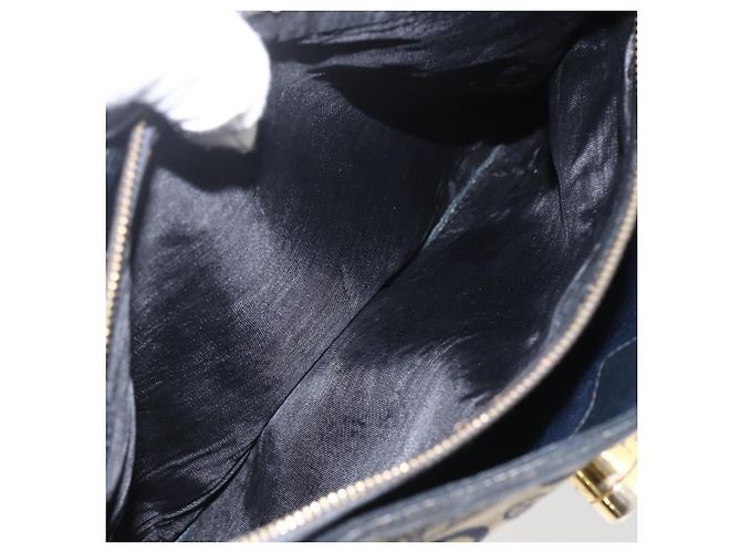 Céline Borsa a Spalla Celine C Sulky Blu Navy Oro Auth 157624 D'oro - vista 19