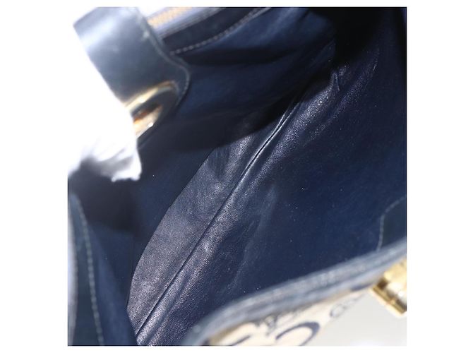 Céline Borsa a Spalla Celine C Sulky Blu Navy Oro Auth 157624 D'oro - vista 20