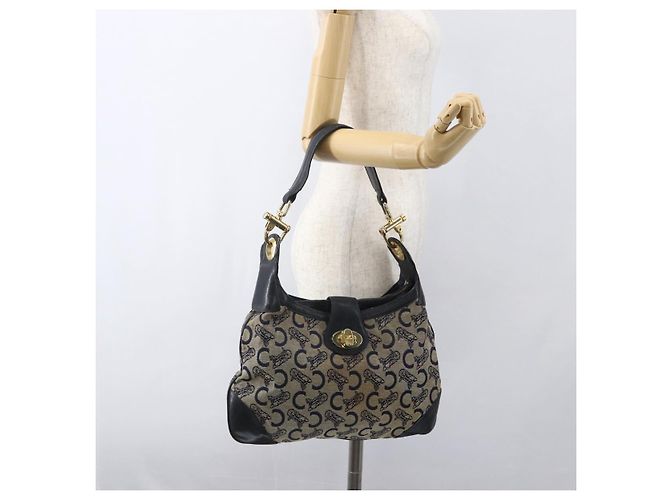 Céline Borsa a Spalla Celine C Sulky Blu Navy Oro Auth 157624 D'oro - vista 21