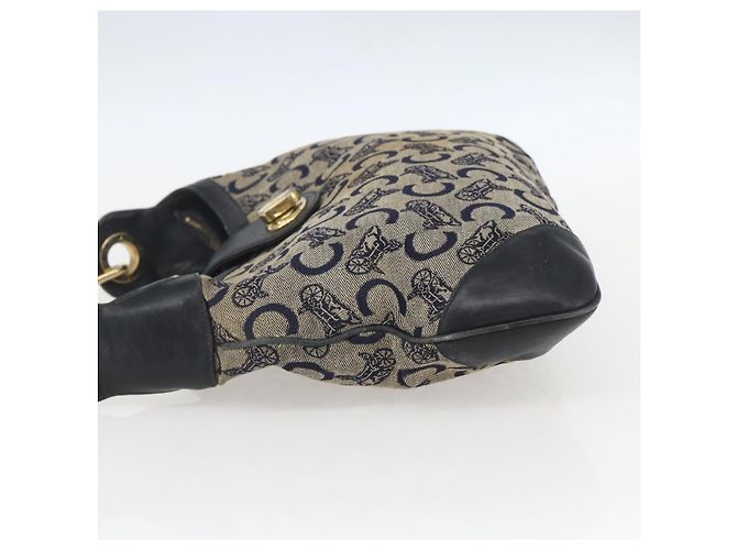 Céline Borsa a Spalla Celine C Sulky Blu Navy Oro Auth 157624 D'oro - vista 4