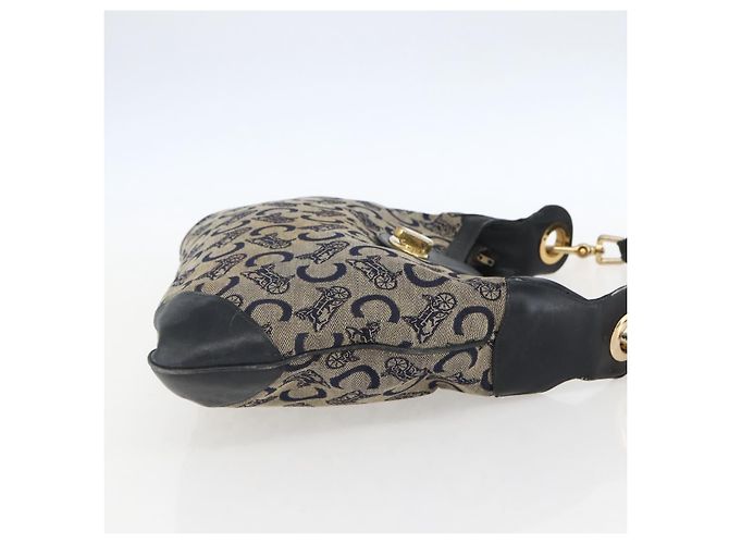 Céline Borsa a Spalla Celine C Sulky Blu Navy Oro Auth 157624 D'oro - vista 5