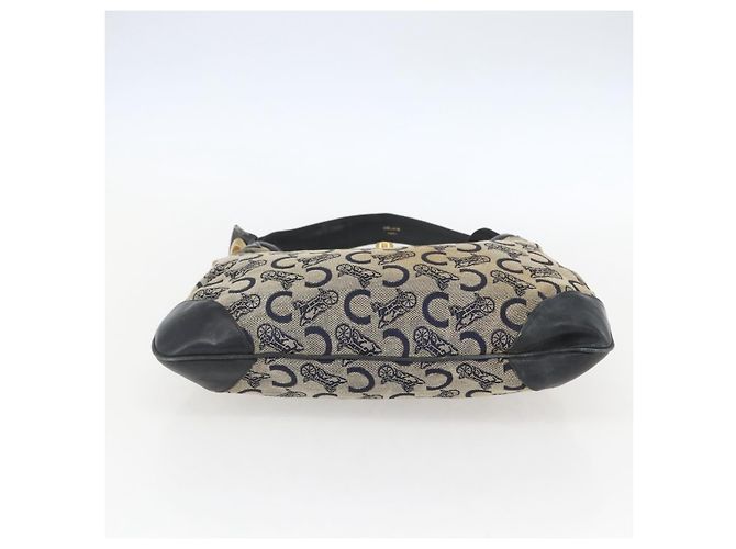 Céline Borsa a Spalla Celine C Sulky Blu Navy Oro Auth 157624 D'oro - vista 9
