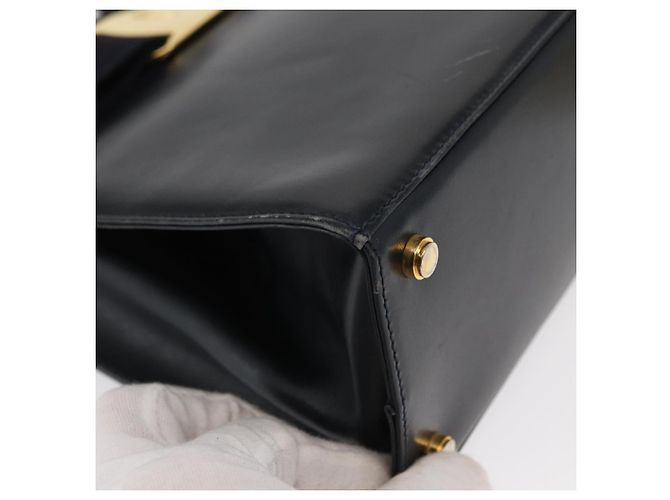 Borsa a mano in pelle Salvatore Ferragamo Vala 2 in 1 Blu Navy Oro Auth 156941 - vista 12