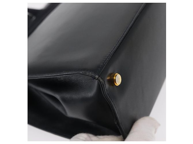 Borsa a mano in pelle Salvatore Ferragamo Vala 2 in 1 Blu Navy Oro Auth 156941 - vista 14