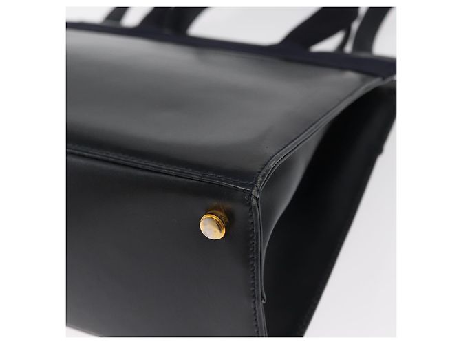 Borsa a mano in pelle Salvatore Ferragamo Vala 2 in 1 Blu Navy Oro Auth 156941 - vista 15
