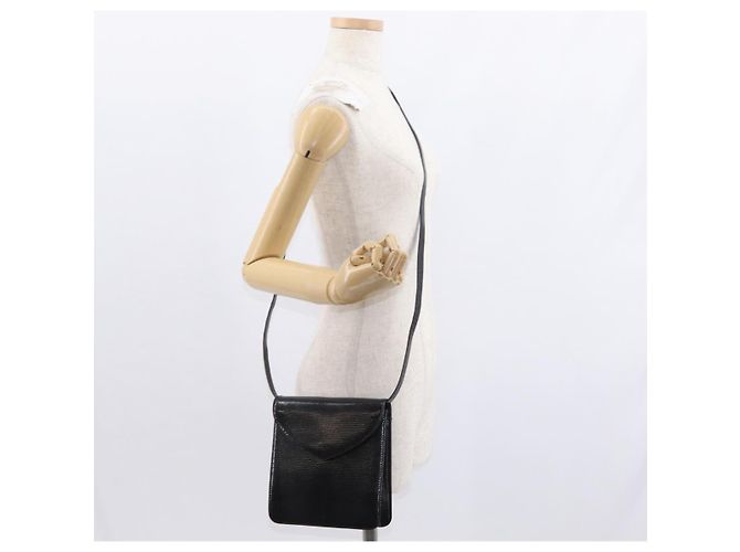 SAINT LAURENT Borsa a Spalla in Pelle Nera Dorata Auth 151813 Nero D'oro - vista 21