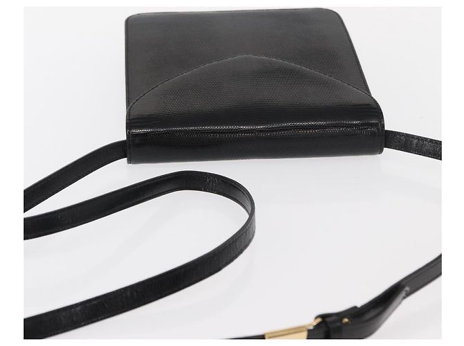 SAINT LAURENT Borsa a Spalla in Pelle Nera Dorata Auth 151813 Nero D'oro - vista 6