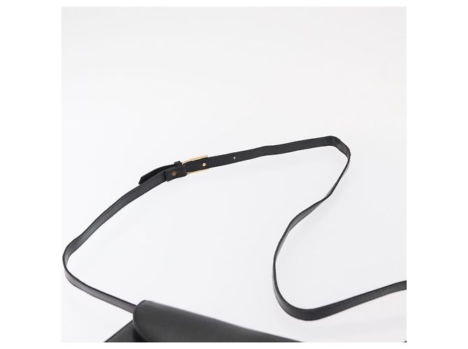 SAINT LAURENT Borsa a Spalla in Pelle Nera Dorata Auth 151813 Nero D'oro - vista 8