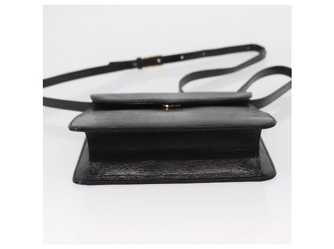 SAINT LAURENT Borsa a Spalla in Pelle Nera Dorata Auth 151813 Nero D'oro - vista 9