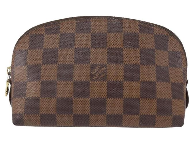 LOUIS VUITTON Pochette Cosmetica PM Damier Ebene N47516 Auth LV 155421 - vista 13