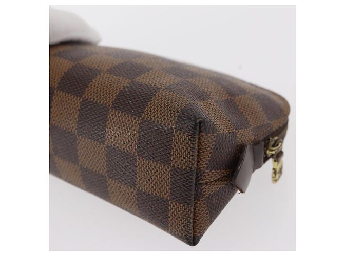 LOUIS VUITTON Pochette Cosmetica PM Damier Ebene N47516 Auth LV 155421 - vista 16