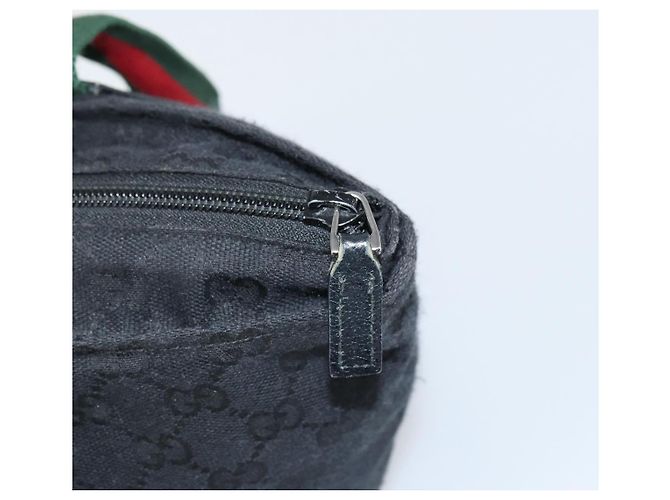 Borsa Gucci GG Canvas Web Sherry Line Nera Rossa Verde Auth 156833 Nero Rosso - vista 14