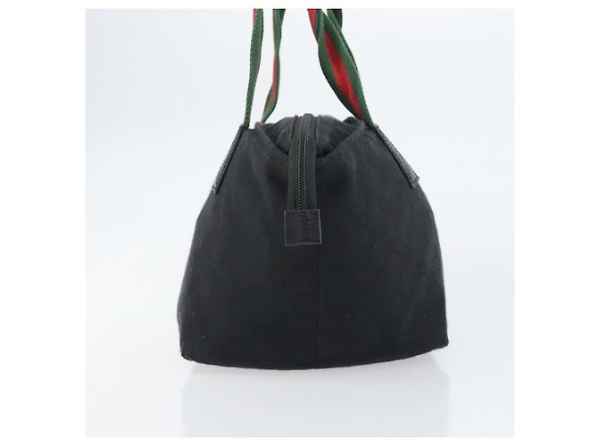 Borsa Gucci GG Canvas Web Sherry Line Nera Rossa Verde Auth 156833 Nero Rosso - vista 4