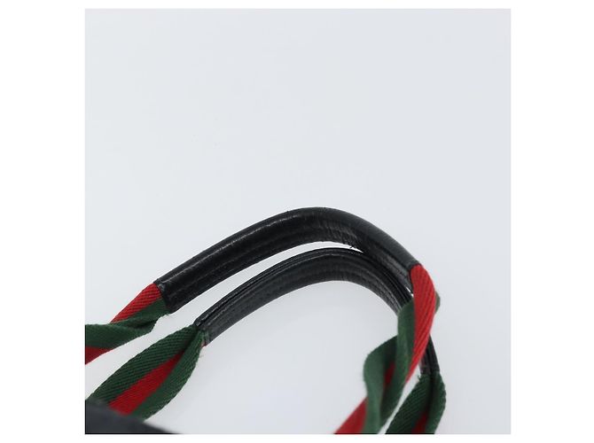 Borsa Gucci GG Canvas Web Sherry Line Nera Rossa Verde Auth 156833 Nero Rosso - vista 8