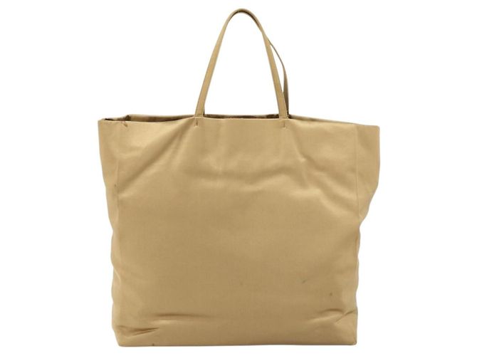 Borsa Tote Prada Satin Beige Argento Auth 156863 - vista 3