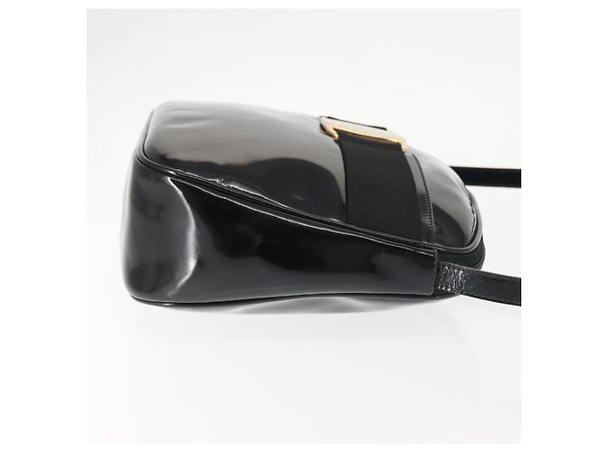 Vala Schultertasche Emaille Schwarz Gold Salvatore Ferragamo Auth gh815 Golden - Ansicht 3
