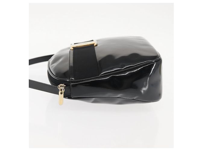 Vala Schultertasche Emaille Schwarz Gold Salvatore Ferragamo Auth gh815 Golden - Ansicht 4