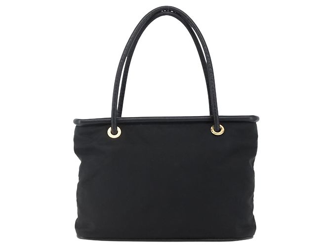 Céline Borsa Tote CELINE in nylon e pelle nera dorata Auth 145474 Nero D'oro - vista 13