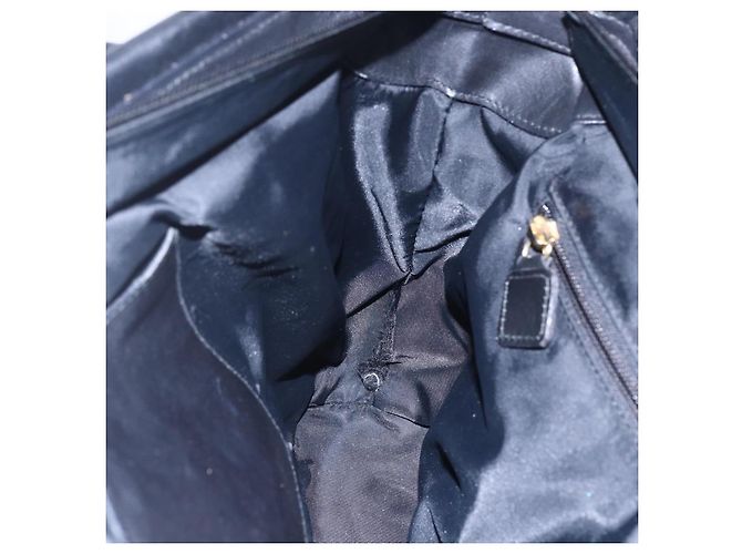 Céline Borsa Tote CELINE in nylon e pelle nera dorata Auth 145474 Nero D'oro - vista 19