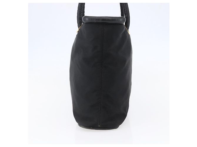 Céline Borsa Tote CELINE in nylon e pelle nera dorata Auth 145474 Nero D'oro - vista 4