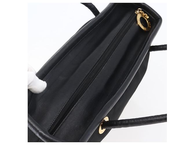 Céline Borsa Tote CELINE in nylon e pelle nera dorata Auth 145474 Nero D'oro - vista 6